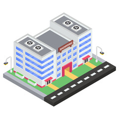 
Modern architecture of shopping center icon 
