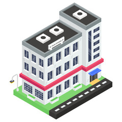 
Entertainment building, a film studio editable isometric icon
