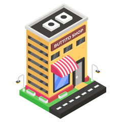 Fototapeta premium Isometric vector design of burrito shop, trendy vector 