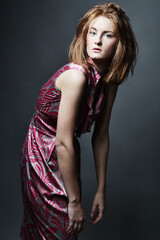 Fototapeta premium woman in elegant dress, studio shot