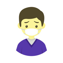 People with Flu Disease Illustration