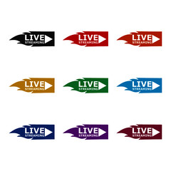 Live streaming icon, color set