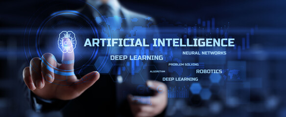 AI, Artificial intelligence, Machine learning, neural networks. Modern technology innovation automation concept.