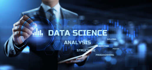 Data science. Big data analysing methods. Information technology concept.