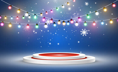 Vector illustration of a light garland on a transparent background.