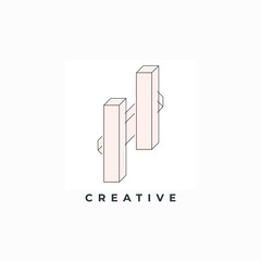 letter h creative logo design
