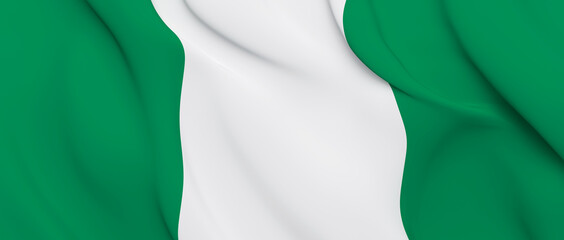 National Fabric Wave Closeup Flag of Nigeria