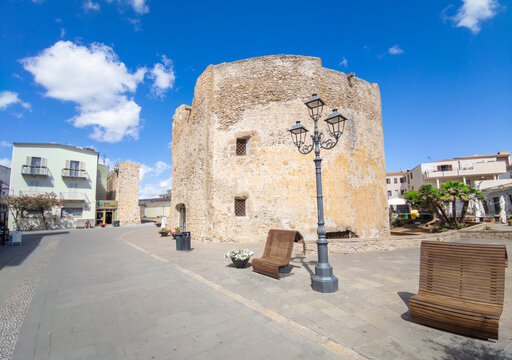 Alghero (Italy) - The marine and touristic city on the in Sardegna island, catalan colony with spanish culture and dialect. Here a view of historic center.