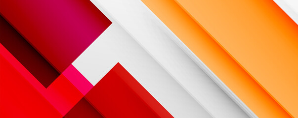 Geometric abstract backgrounds with shadow lines, modern forms, rectangles, squares and fluid gradients. Bright colorful stripes cool backdrops