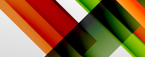 Geometric abstract backgrounds with shadow lines, modern forms, rectangles, squares and fluid gradients. Bright colorful stripes cool backdrops