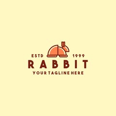 Creative line art rabbit logo design