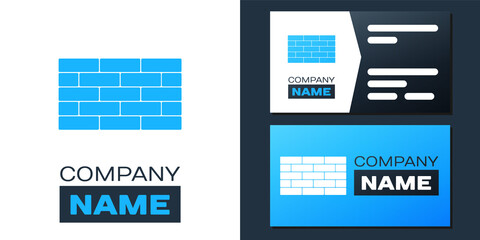 Logotype Bricks icon isolated on white background. Logo design template element. Vector.