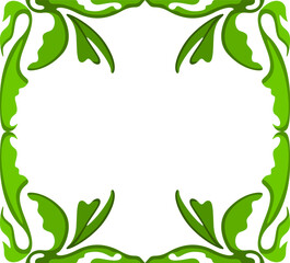 Vector Design of a Green Leaf Ornament Box Frame with Nature Theme