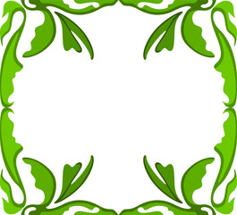 Vector Design of a Green Leaf Ornament Box Frame with Nature Theme