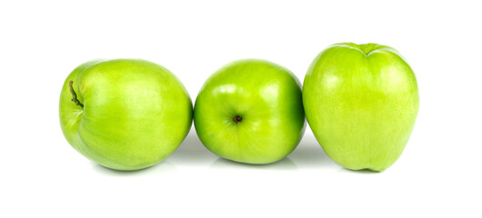 Green Jujube or Monkey apple isolated on white background