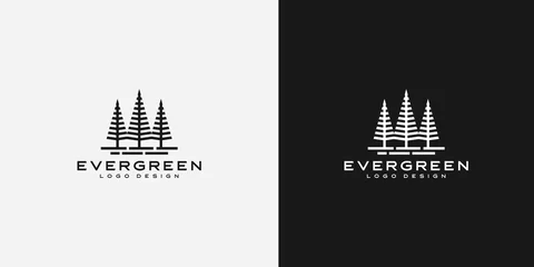 Foto op Canvas evergreen logo vector design © quadrazo
