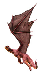 3D Rendering Fairy Tale Dragon on White