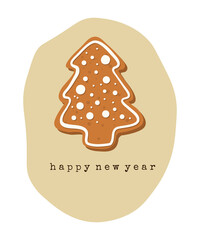 Gift card of gingerbread cookies on a beige background with the words 