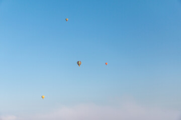 hot air balloon over the clouds