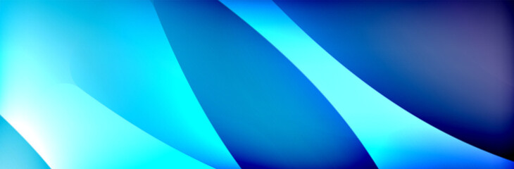 Fluid gradient neon color waves, vector abstract background