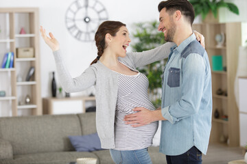 a happy couple at home