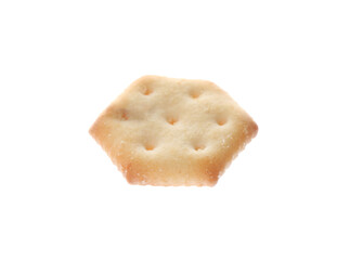 Crispy cracker isolated on white. Delicious snack