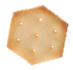 Crispy cracker isolated on white. Delicious snack