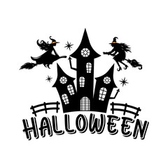 Halloween slogan inscription. Vector quotes. Illustration for Halloween for prints on t-shirts and bags, posters, cards. Isolated on white background. Halloween phrase.