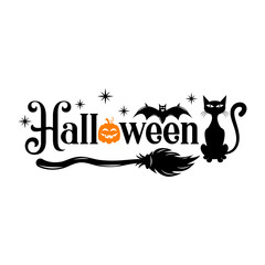 Halloween slogan inscription. Vector quotes. Illustration for Halloween for prints on t-shirts and bags, posters, cards. Isolated on white background. Halloween phrase.