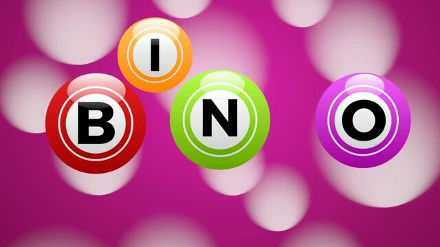 Bingo lottery, background, lucky balls and numbers of lotto. 2D animation. Seamless footage 4k