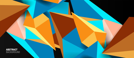 3d low poly abstract shape background vector illustration