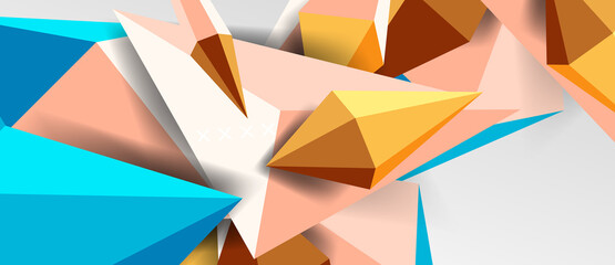Obraz premium 3d low poly abstract shape background vector illustration