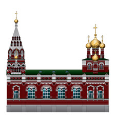 Obraz premium БорчаниноваThe Russian architecture. Old Church building in the city of Perm. An Orthodox Church. Bishops Compound of the Church of the ascension