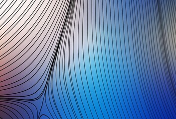 Light Blue, Yellow vector texture with bent lines.