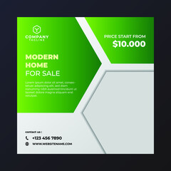 Home real estate property square banner for social media. Elegant sale and discount promo backgrounds for digital marketing.