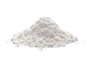 heap of wheat flour on white background