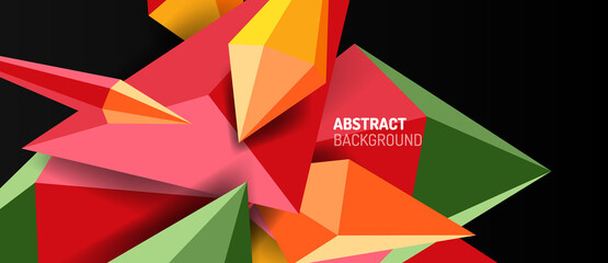 3d low poly abstract shape background vector illustration