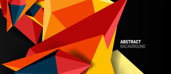 3d low poly abstract shape background vector illustration