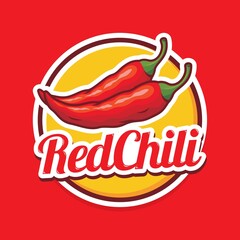 Hot chili logo design with illustration of red chili pepper