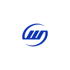 corporate letter w logo inside a swoosh circle