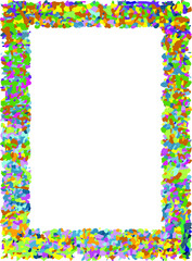 Color frame made of pixels with an abstract ornament