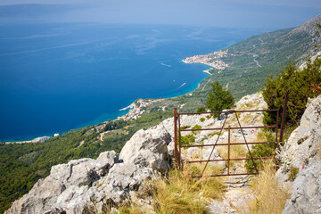 gate to the mountains of biokovo, trip to the top of sutvid mountain, Zivogosce, Croatia