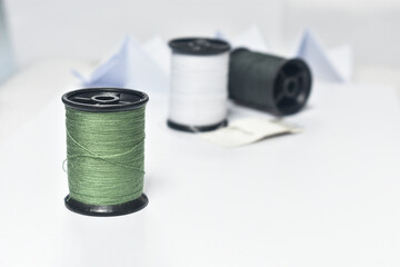 yarn on white background 