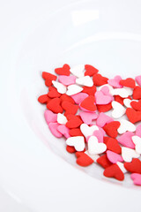 heart shaped sweets on the plate