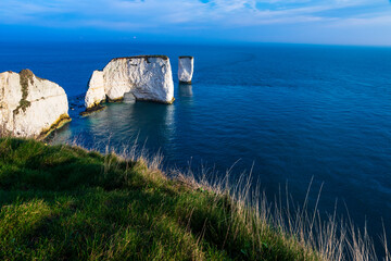 Old Harry Rocks on the Jurassic coast Purbeck Isle Dorset south west England