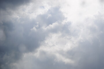 Clouds and sky from airplane window view