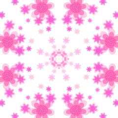 Fototapeta premium Symmetrical daisy flower illustration background