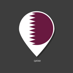 Qatar flag Vector marker with flags.