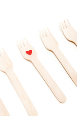 heart shape on forks