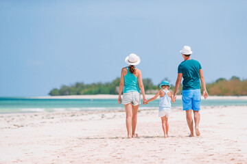 Young family on vacation have a lot of fun